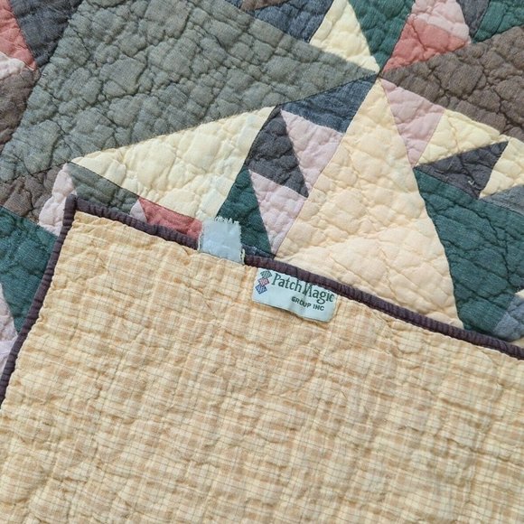 Patchwork Quilt Earthy Beautiful Colors 55"x50" - Picture 5 of 5